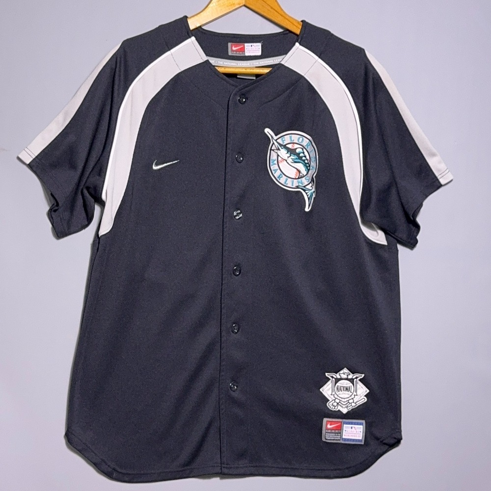 Nike Florida Marlins Nationals‎ Baseball Jersey Mens Size Large MLB Embroidered